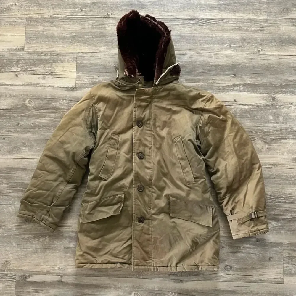 Vintage 40s WWII USN B9 B11 Parka Deck Jacket Size Medium